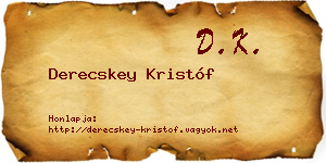 Derecskey Kristóf névjegykártya