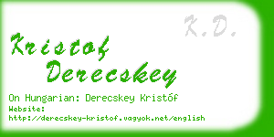 kristof derecskey business card