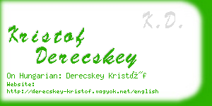 kristof derecskey business card